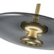 Kyoto LED 17.75 inch Vintage Brass/Smoked Glass Pendant Ceiling Light