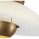 Umbra 1 Light 14 inch Vintage Brass Semi-Flush Mount Ceiling Light in Opal Glass Shade