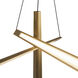 Lex LED 19.63 inch Vintage Brass Chandelier Ceiling Light