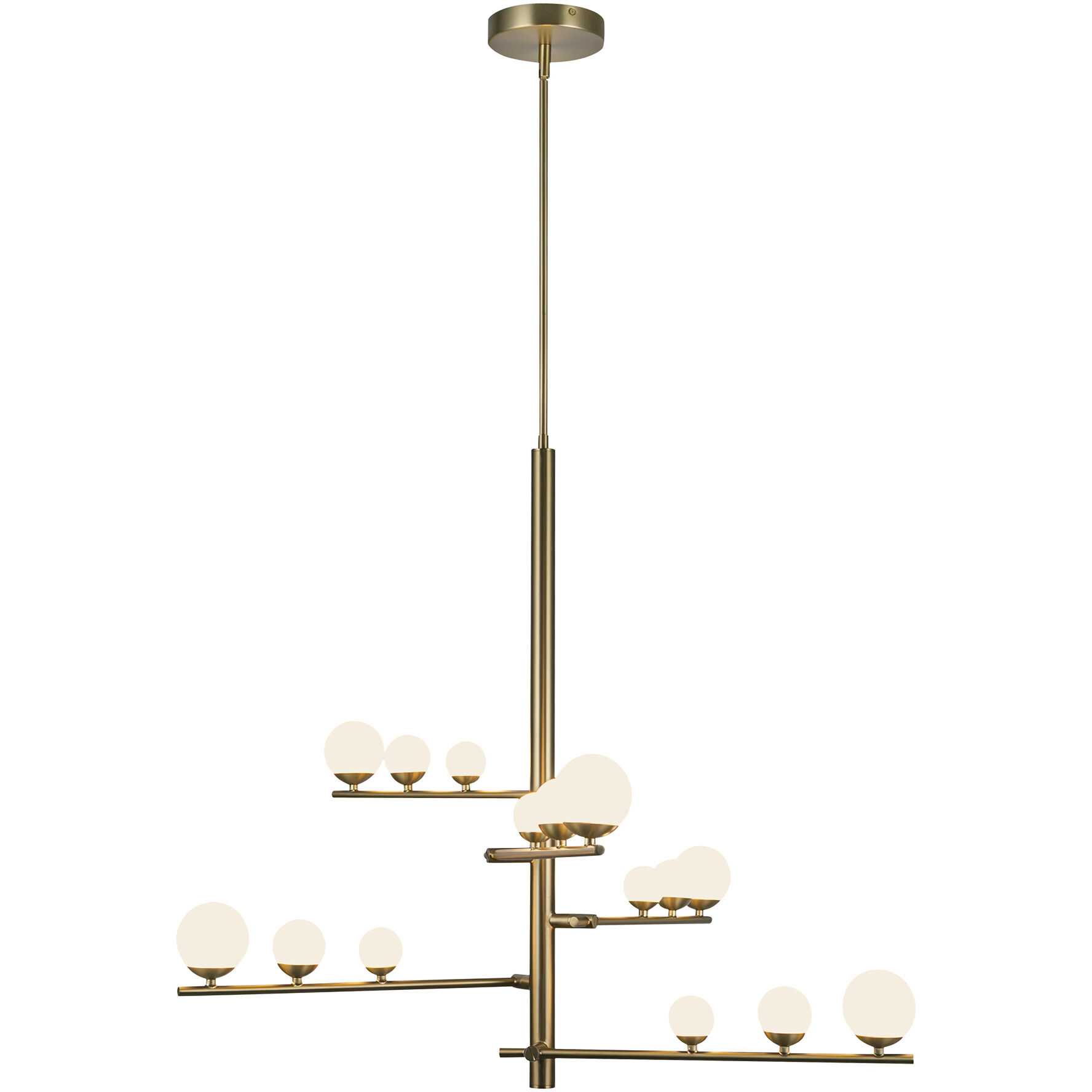 Cypress LED 18 inch Brushed Gold/Opal Glass Chandelier Ceiling Light