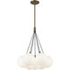 Bolla LED 16.5 inch Brushed Gold Chandelier Ceiling Light in Matte Opal Glass