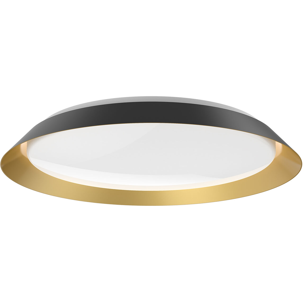 Jasper LED 23.13 inch Black/Gold Flush Mount Ceiling Light in Black and Gold