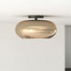 Trinity LED 14.25 inch Black Semi-Flush Mount Ceiling Light in Copper Glass