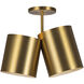 Keiko 2 Light 6 inch Brushed Gold Semi-Flush Mount Ceiling Light