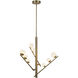 Cypress LED 19 inch Brushed Gold/Opal Glass Chandelier Ceiling Light