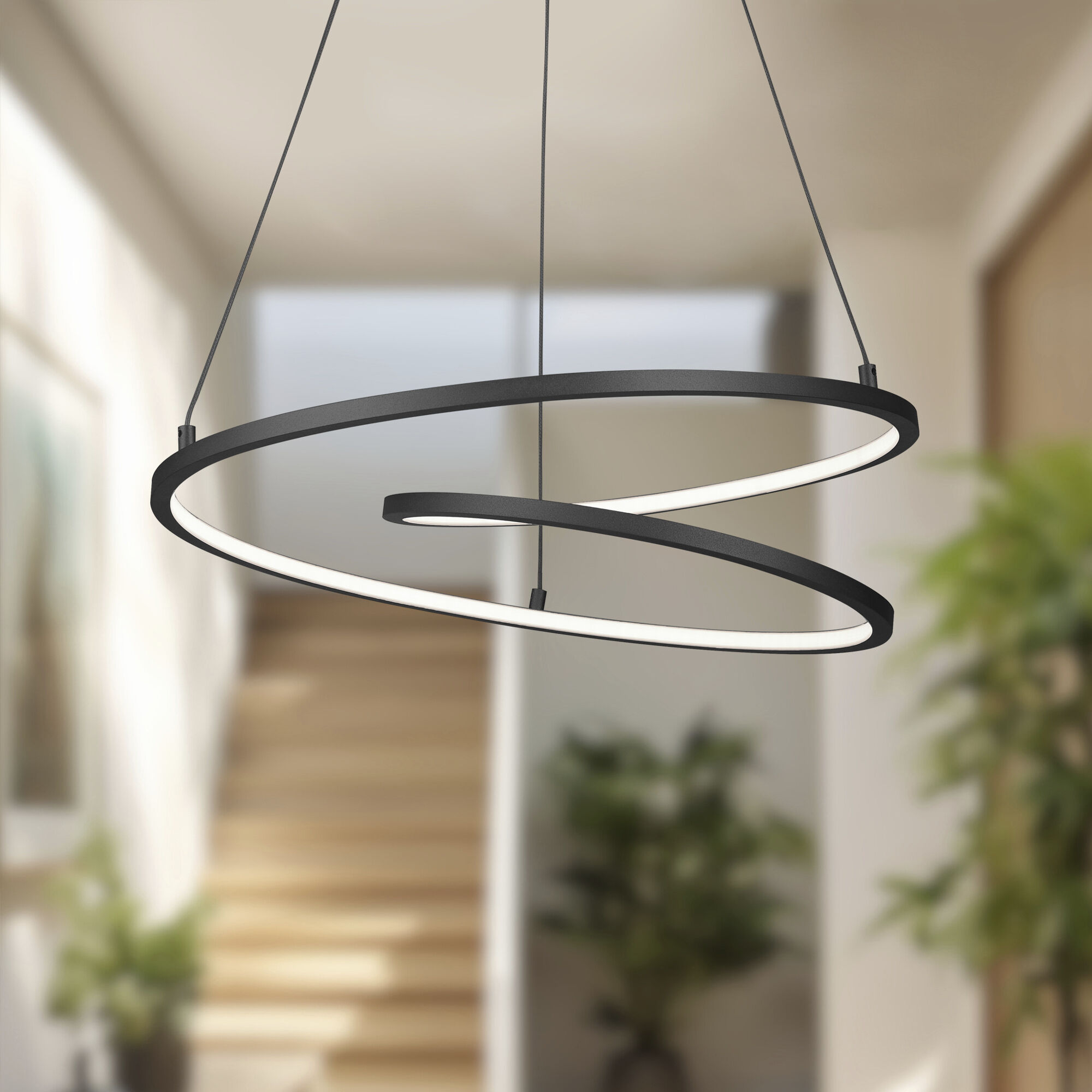 Twist Pendant Ceiling Light in Black