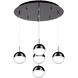 Pluto LED 14.25 inch Black Chrome Multi Pendant Ceiling Light