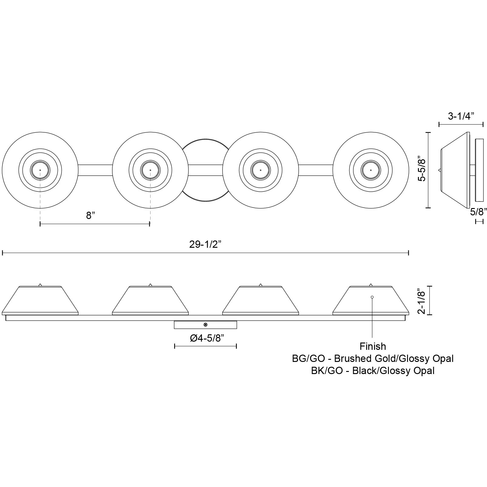 Holt Vanity Light Wall Light in Black
