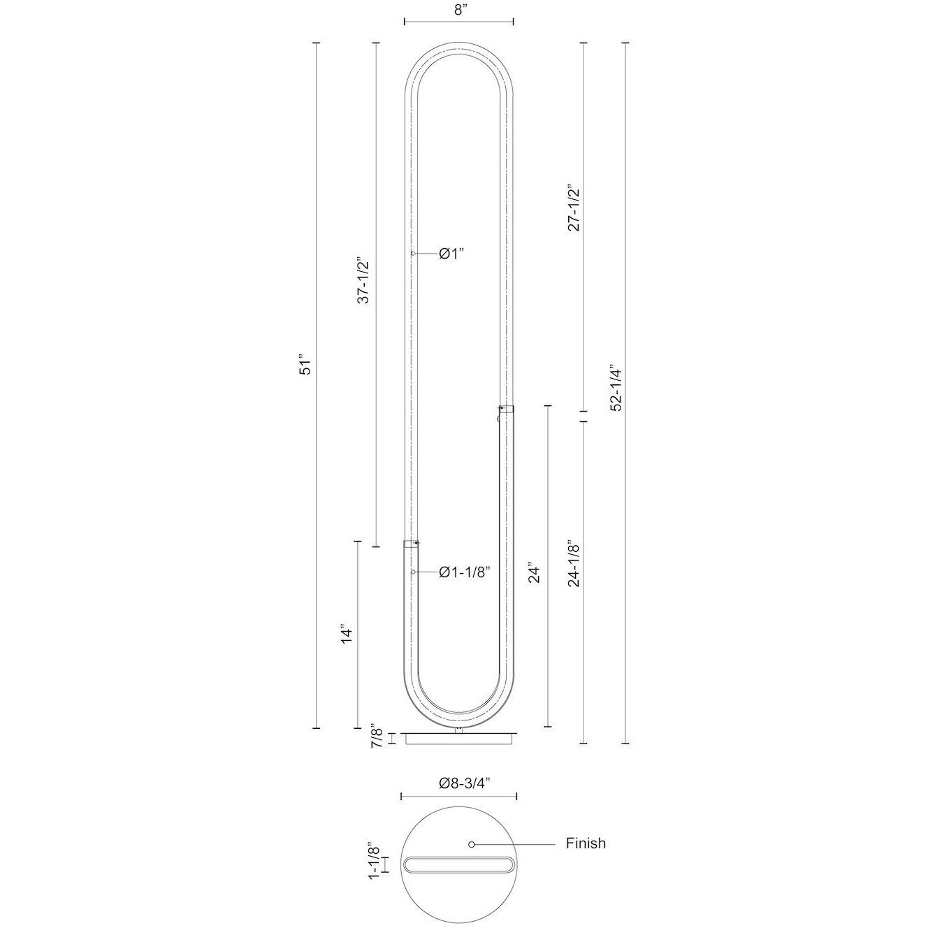 Huron 52.25 inch 21 watt Brushed Gold Floor Lamp Portable Light