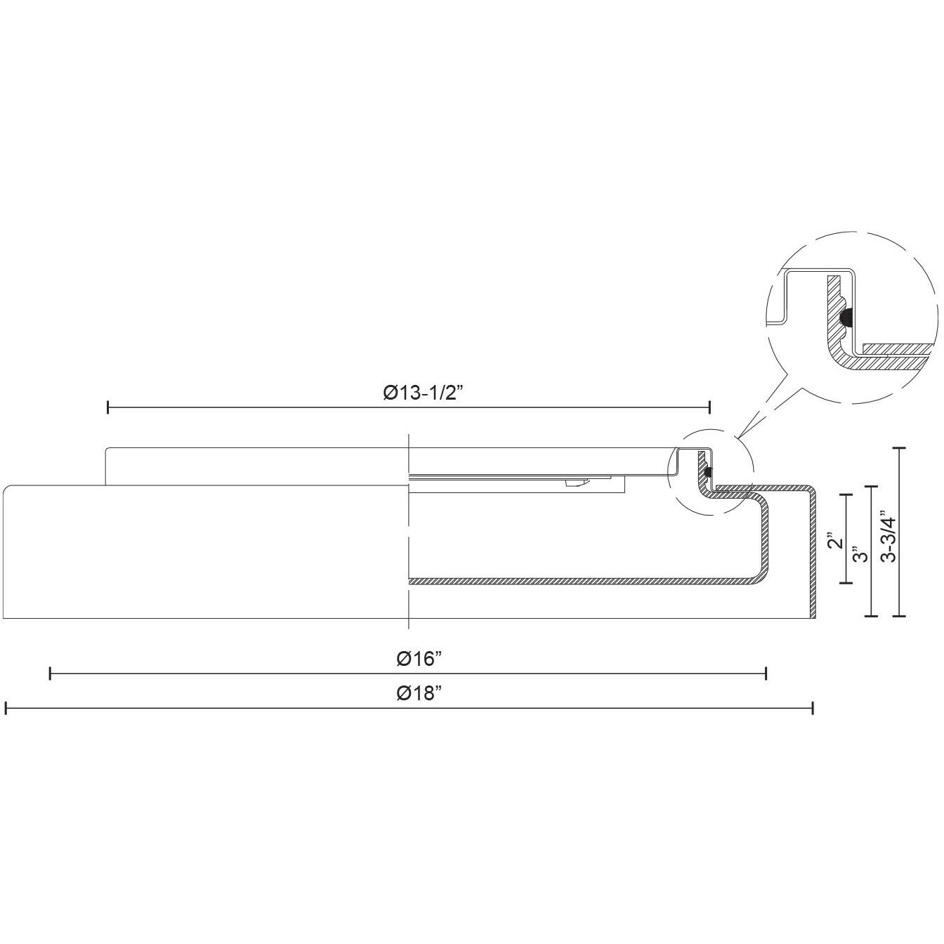 Aston LED 18 inch Clear Flush Mount Ceiling Light