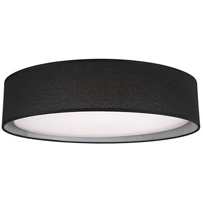 Dalton LED 20 inch Black Flush Mount Ceiling Light in Textured Linen Shade