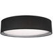 Dalton LED 20 inch Black Flush Mount Ceiling Light in Textured Linen Shade