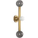 Reese 4.38 inch Vintage Brass Bath Vanity Light Wall Light in Smoked Glass