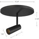 Downey LED 4.38 inch Black Semi-Flush Mount Ceiling Light