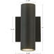 Nordic LED 8 inch Black Exterior Wall Light
