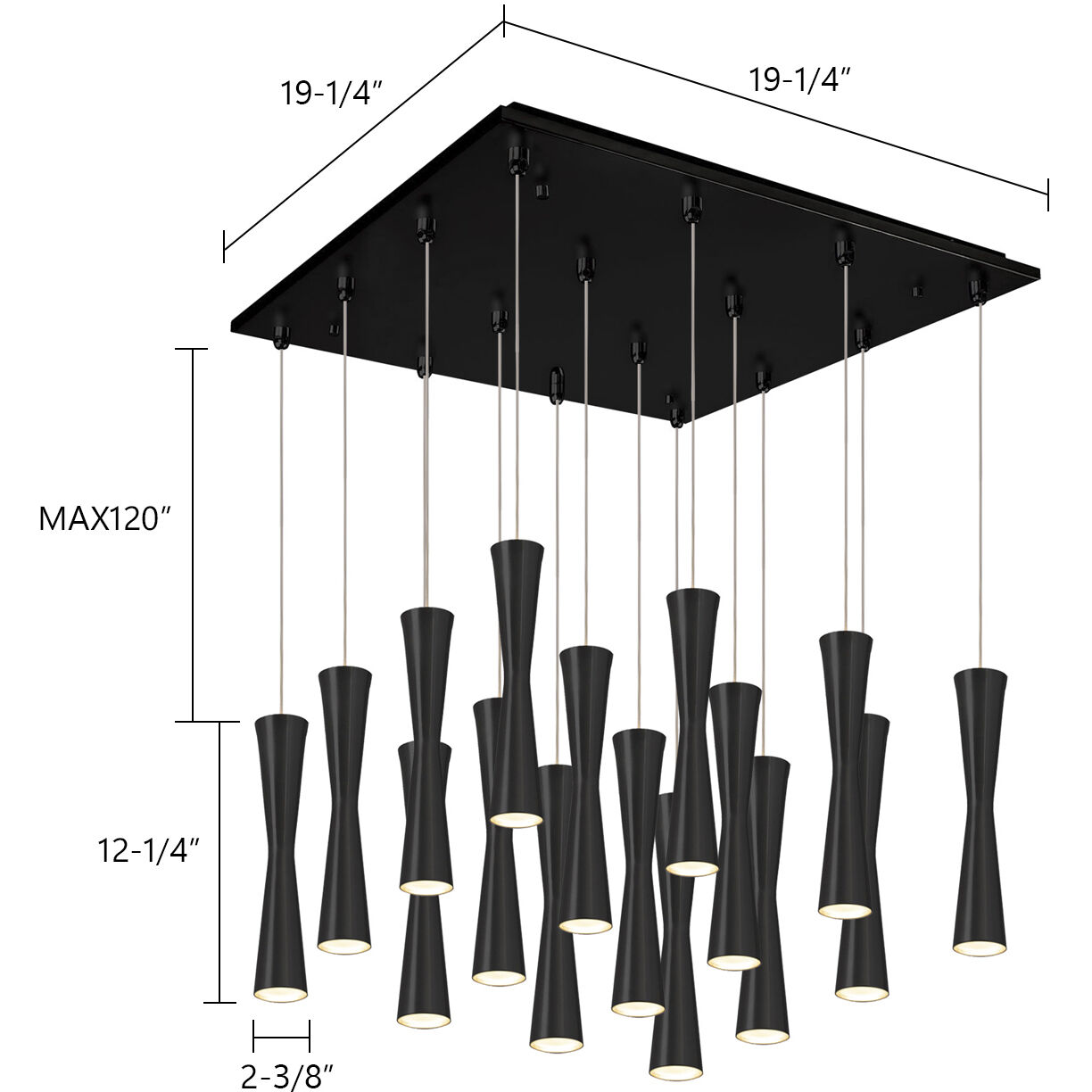 Robson Multi Pendant Ceiling Light in Brushed Nickel