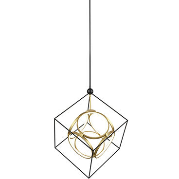 Monza LED 31.13 inch Black/Antique Brass Chandelier Ceiling Light