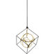 Monza LED 31.13 inch Black/Antique Brass Chandelier Ceiling Light
