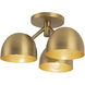 Fosso 3 Light 12.5 inch Brushed Gold Semi-Flush Mount Ceiling Light