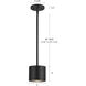 Nordic LED 5 inch Black Exterior Pendant