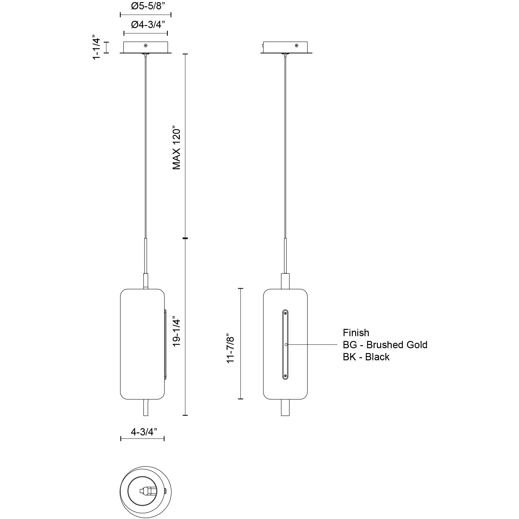 Hilo LED 4.75 inch Brushed Gold Pendant Ceiling Light