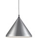 Dorothy Pendant Ceiling Light in Brushed Nickel with Black Detail