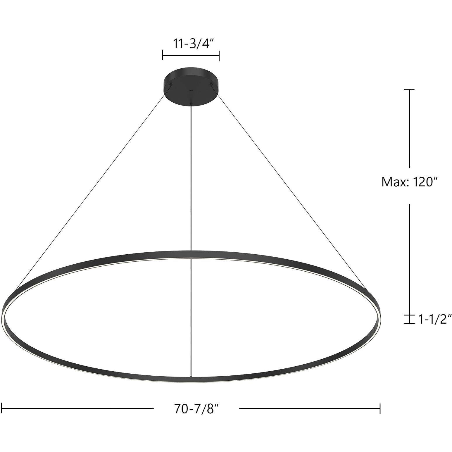 Cerchio LED 70.88 inch White Pendant Ceiling Light