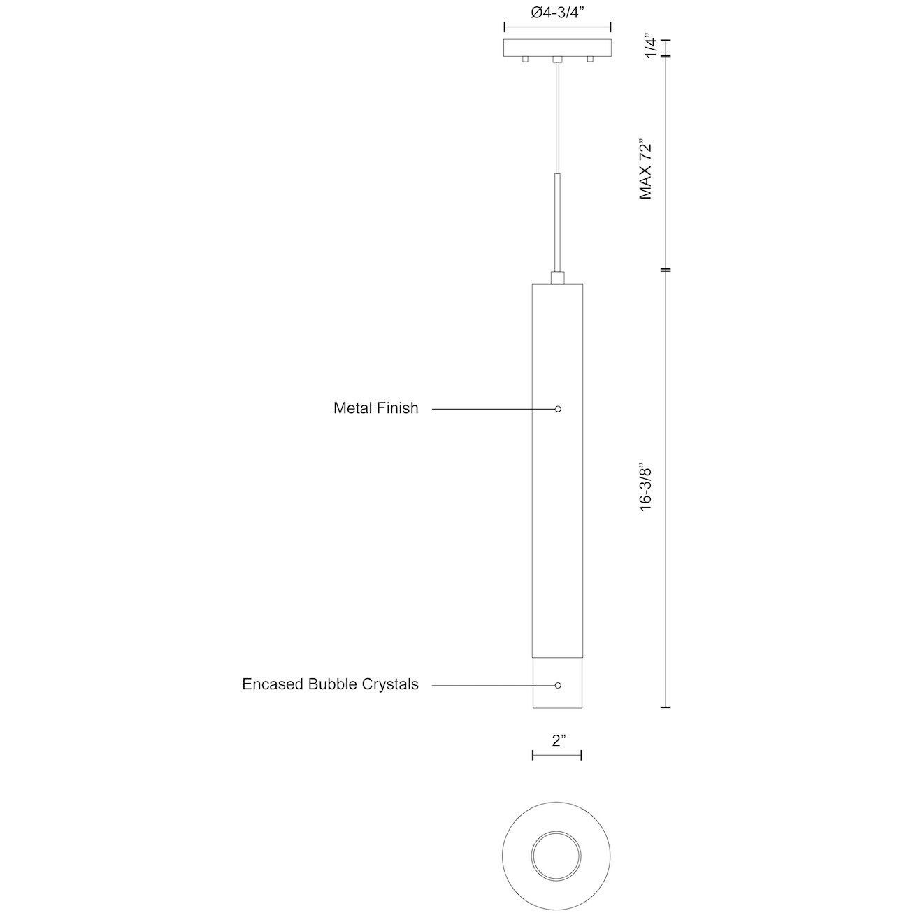 Pendula Pendant Ceiling Light in Chrome