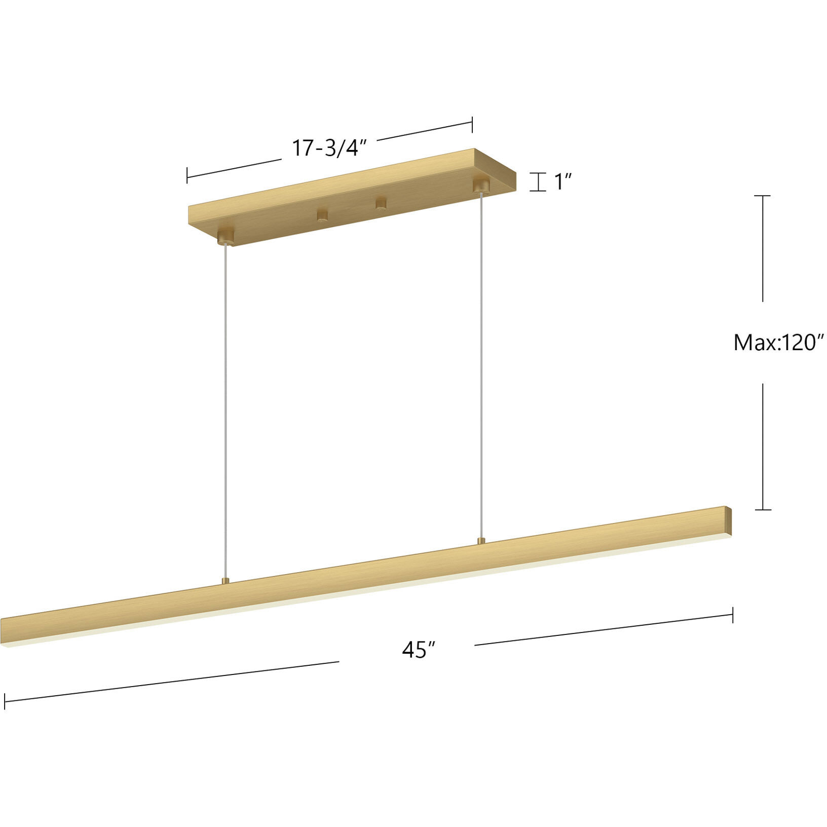 Vega LED 45 inch White Linear Pendant Ceiling Light
