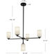 Nola 5 Light 30.63 inch Black/Glossy Opal Glass Chandelier Ceiling Light in Glossy Opal Glass Shade