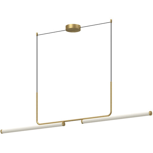 Vesper Linear Pendant Ceiling Light in Brushed Gold