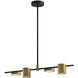 Jayden LED 40 inch Black/Brushed Gold Linear Pendant Ceiling Light in Black and Brushed Gold