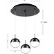 Pluto Multi Pendant Ceiling Light in Black Chrome