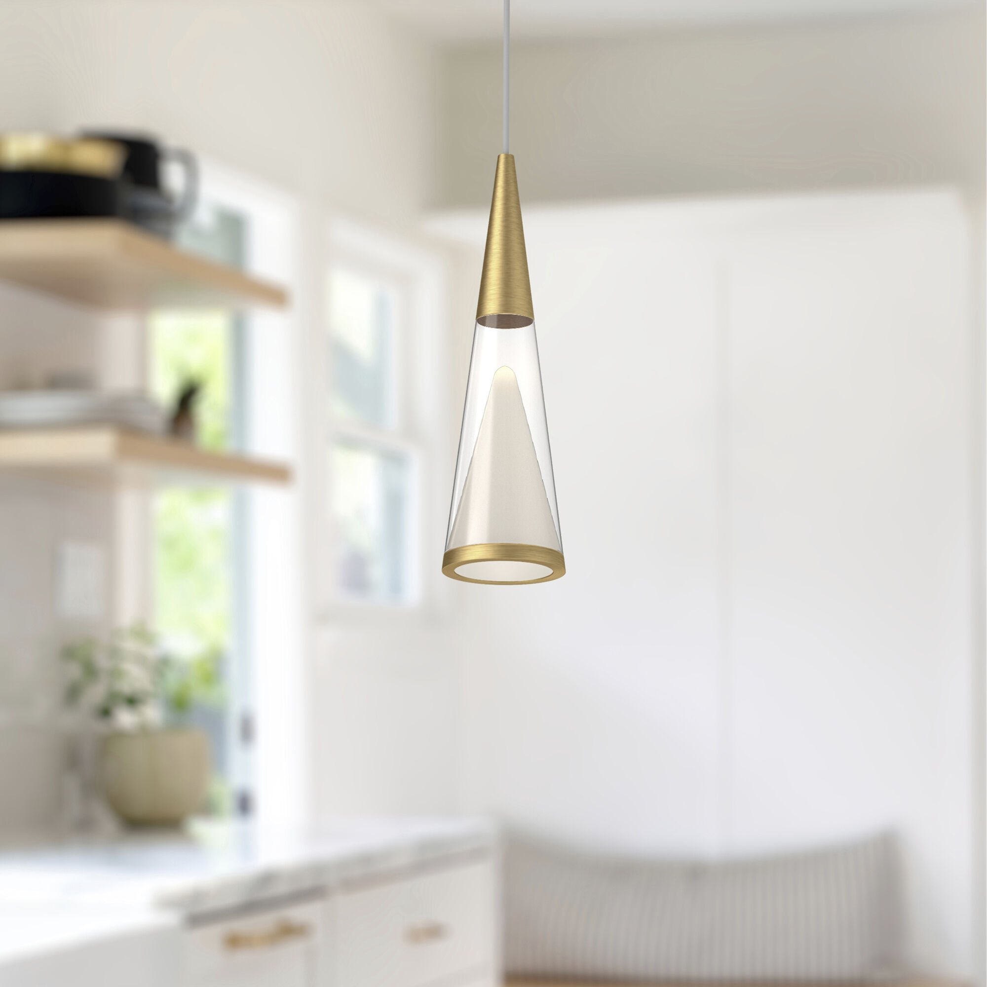 Malabar LED 3 inch Brushed Gold Pendant Ceiling Light