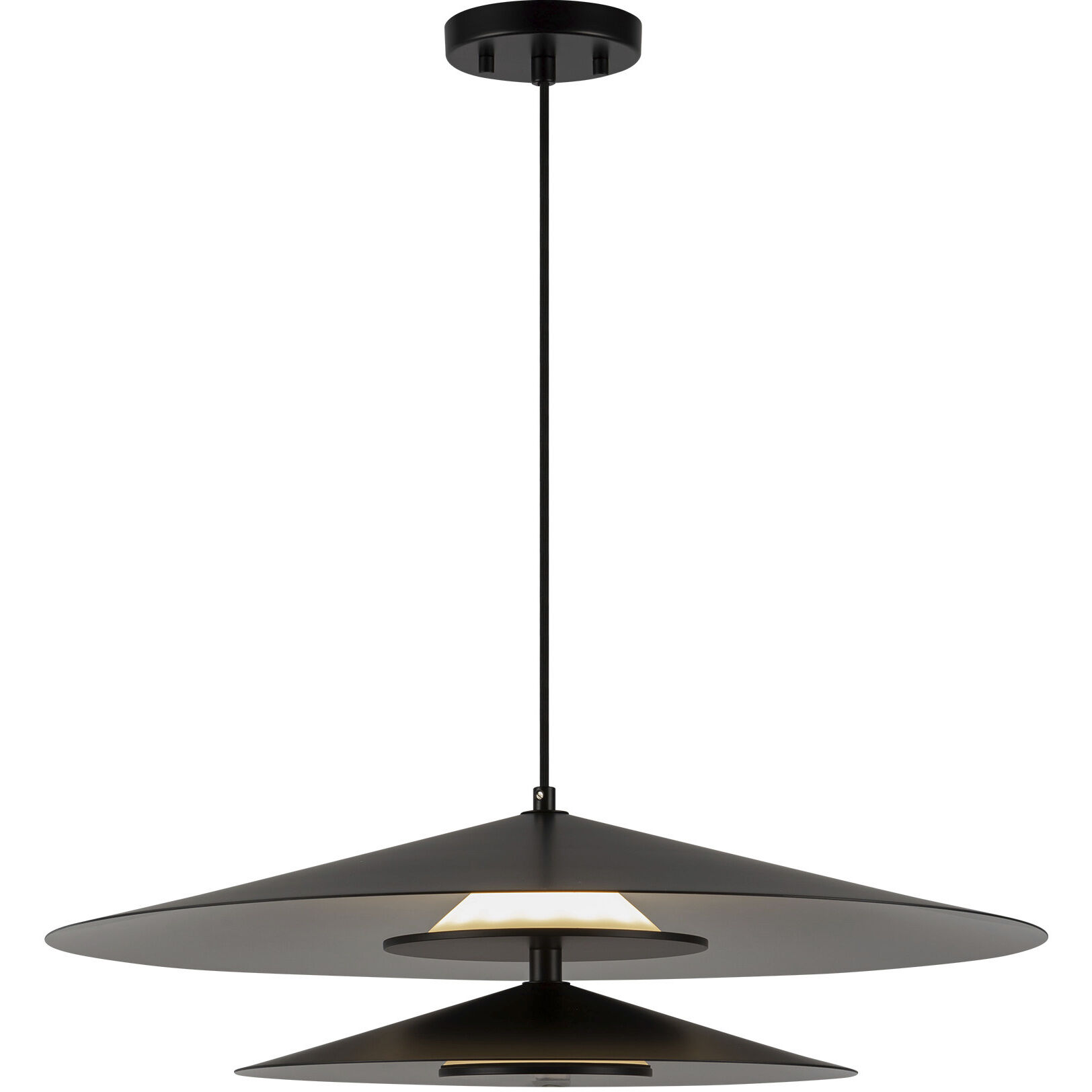 Cruz Pendant Ceiling Light in Metal - Black and White, Spun Aluminum Shade