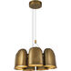 Bell 19.38 inch Vintage Brass Chandelier Ceiling Light