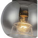 Samar 1 Light 7.5 inch Black/Smoked Flush Mount Ceiling Light in Transition Smoked Glass
