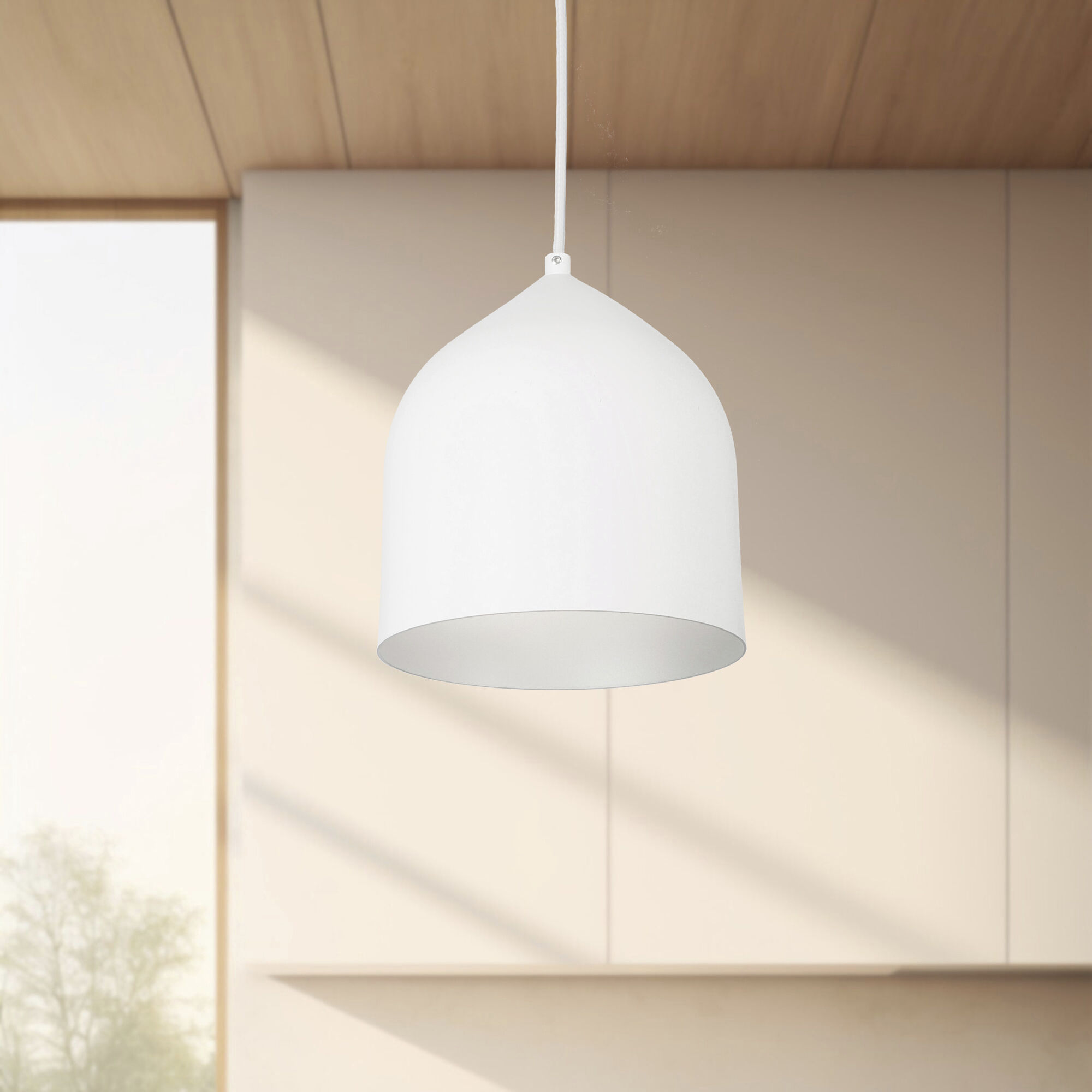 Helena Pendant Ceiling Light in White and Silver