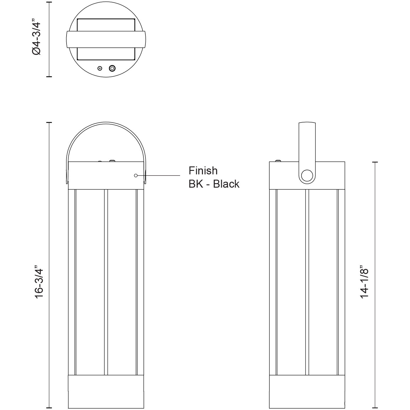 Suara 16.75 inch 3.00 watt Black Exterior Portable Lamp