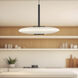 Kyoto LED 17.75 inch Black Pendant Ceiling Light in Glossy Opal Glass Shade