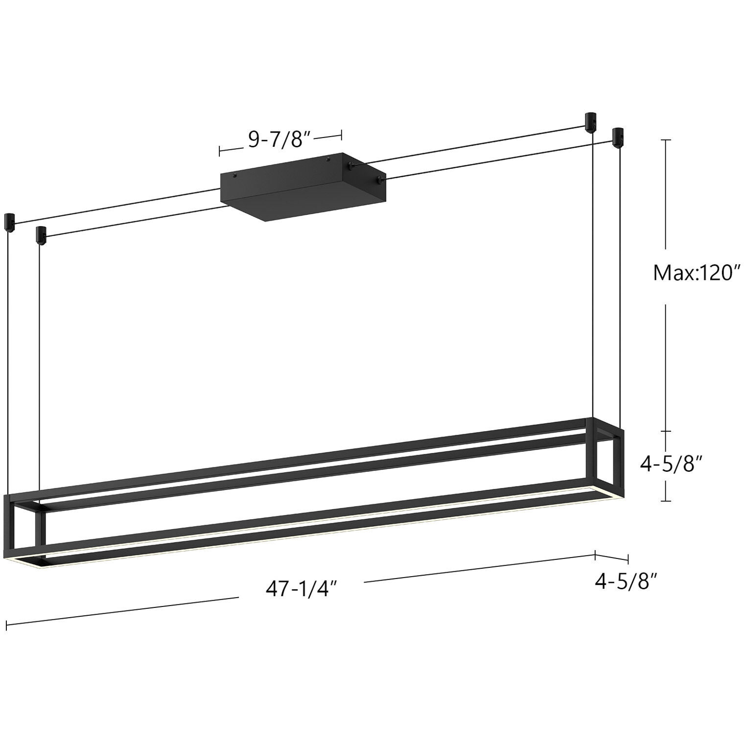 Plaza LED 47.25 inch White Linear Pendant Ceiling Light