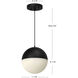 Monae LED 7.88 inch Black Pendant Ceiling Light