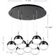 Pluto Multi Pendant Ceiling Light in Black Chrome