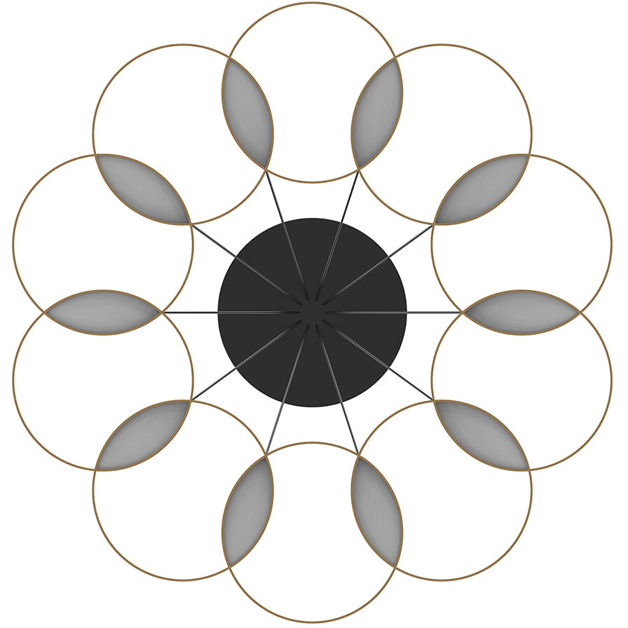 Maestro LED 32.25 inch Black/Gold Chandelier Ceiling Light in Black and Gold