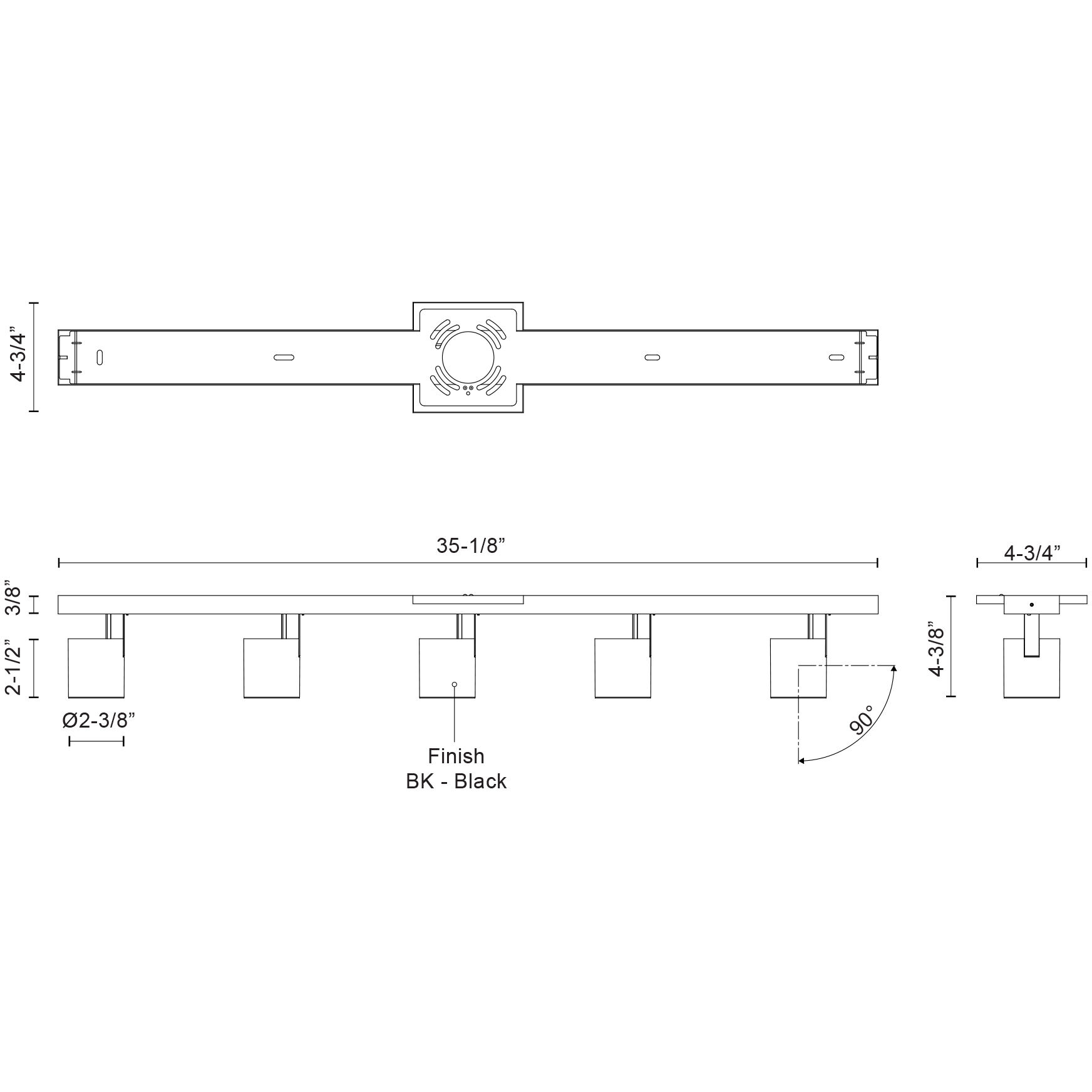 Arnold 120-277V Black Track Light Ceiling Light