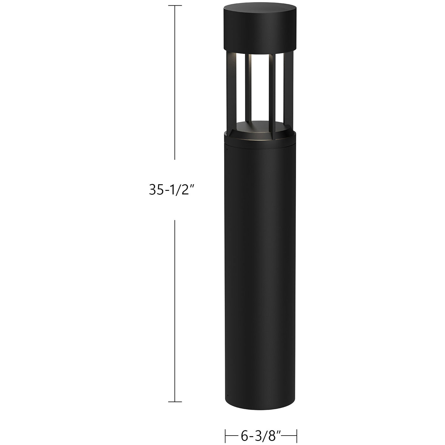 Novato 120-277V 24.00 watt Black Exterior Bollard