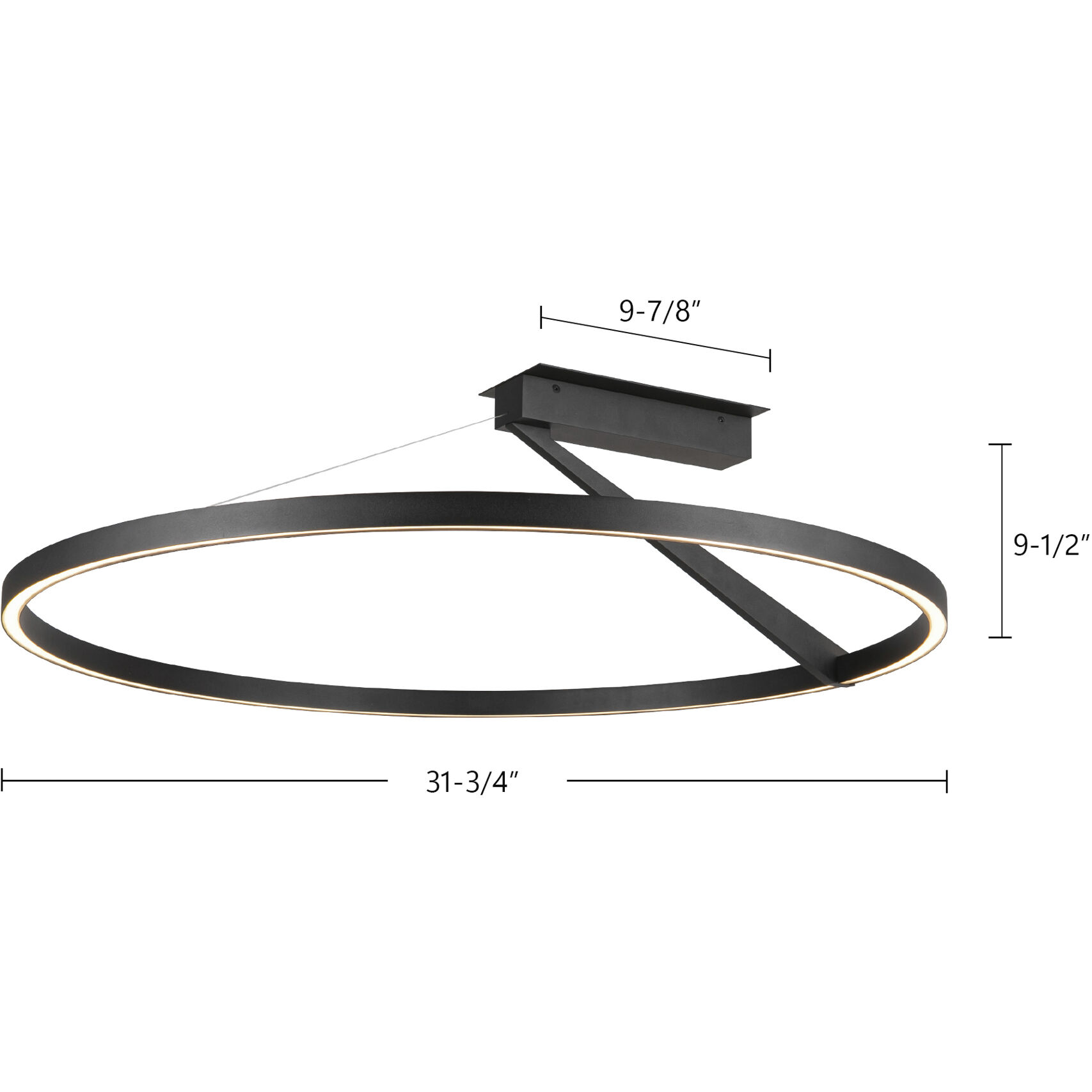Roda LED 31.5 inch White Semi-Flush Mount Ceiling Light