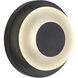 Stephord Black Exterior Wall Sconce in Frosted Glass