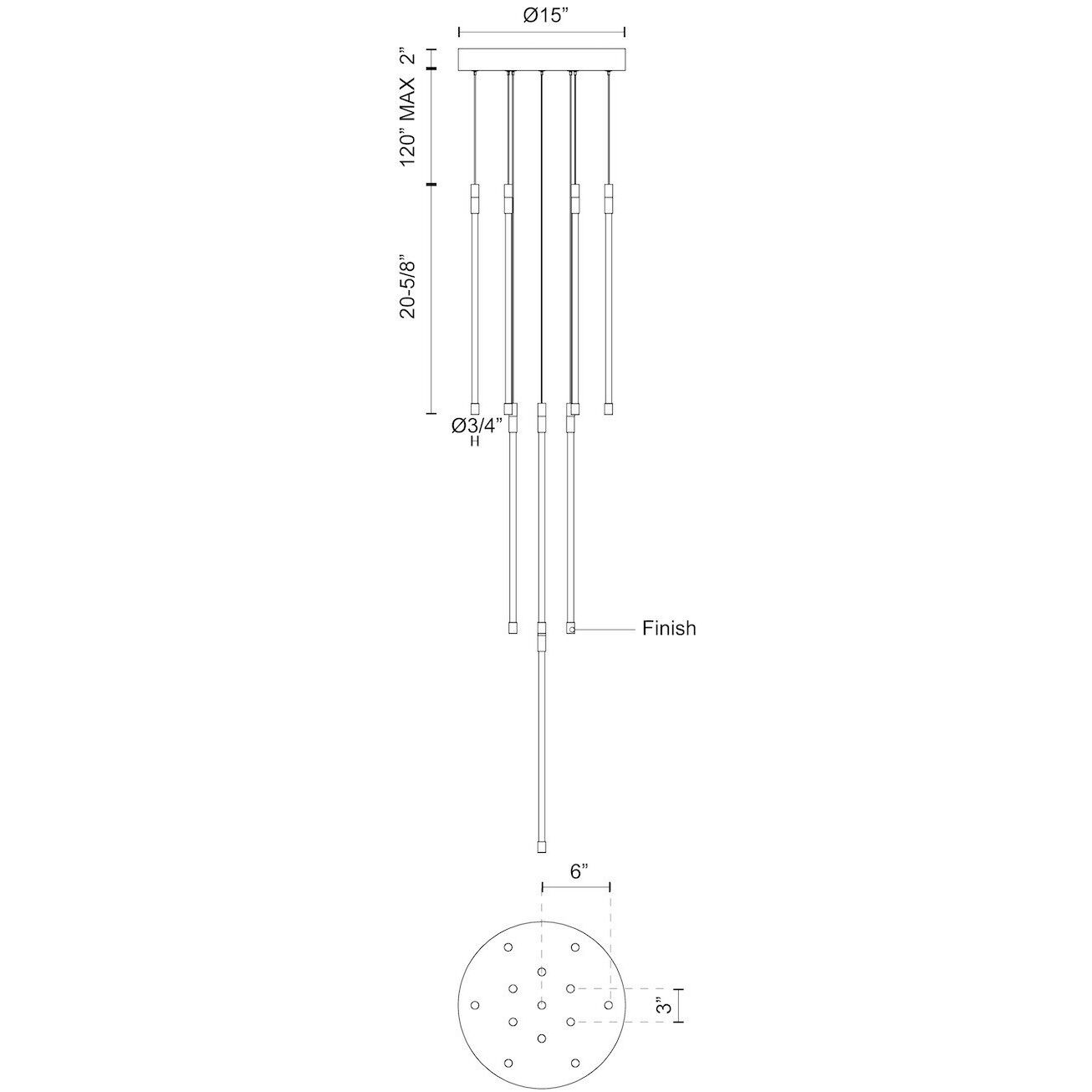 Motif Multi Pendant Ceiling Light in Black