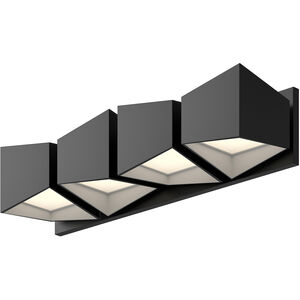 Cubix 24.5 inch Black with White Vanity Light Wall Light